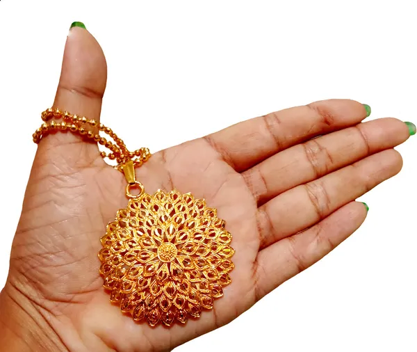 (Pack_Of_2)_Assamese_Traditional_Gold_Plated_Japi_Chain_Jewellery_Set_For_Women